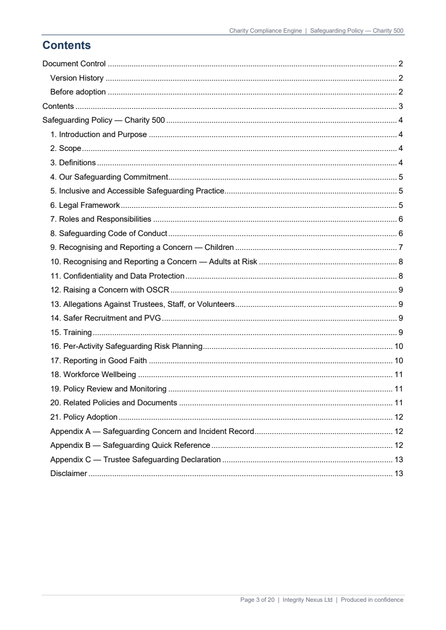 Safeguarding policy